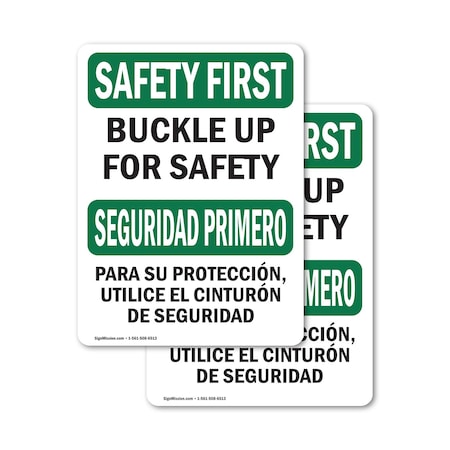 Signmission Safety Culture Sign, 3.5 in Width, Vinyl Decal, Rectangle, Bilingual OS-2PACK-SF-D-35-L-10745